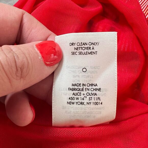 Alice & Olivia Delora colorful vertical striped wrap tie waist midi dress size 2 - Picture 15 of 16